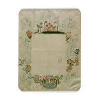 53:Mirror frame, unfinished embroidery in coloured