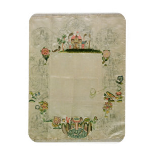 53:Mirror frame, unfinished embroidery in coloured Magnet