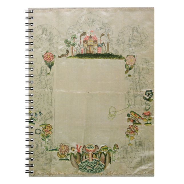 53:Mirror frame, unfinished embroidery in coloured Notebook (Front)
