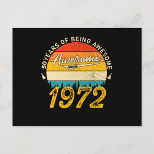 53 Year Old Bday 1972 Awesome 53rd Birthday Gift Postcard