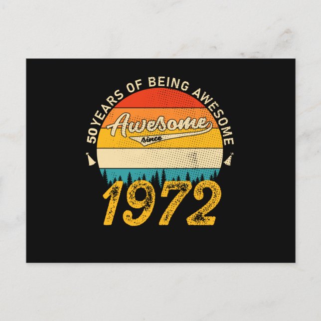 53 Year Old Bday 1972 Awesome 53rd Birthday Gift Postcard (Front)