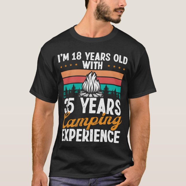53 Year Old Camper Mountains Camping 53 Birthday f T-Shirt (Front)