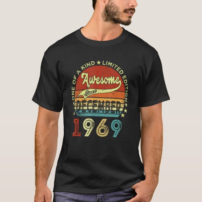 53 Years Old  Awesome Since December 1969 53rd Bir T-Shirt (Front)