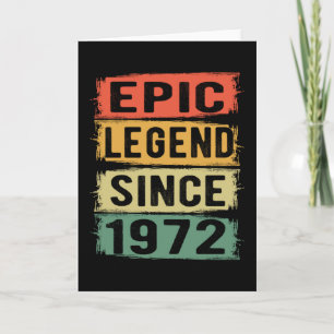 53 Years Old Bday 1972 Epic Legend 53rd Birthday Card