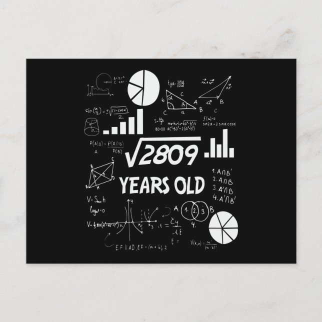 53 Years Old Bday Math Teacher 53rd Birthday Gift Postcard (Front)
