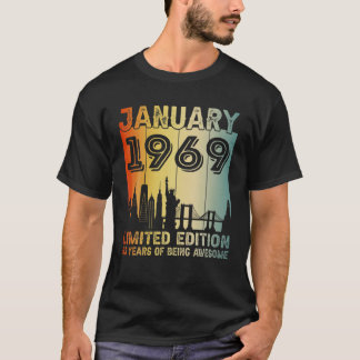 53 Years Old Bday Vintage January 1969 53Rd Birthd T-Shirt