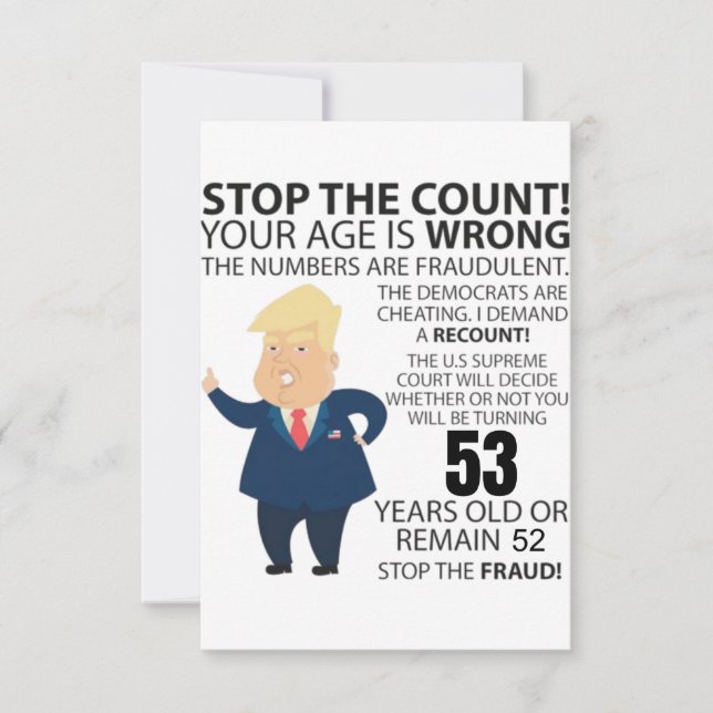 53 Years Trump Happy Birthday Present Funny (Front)