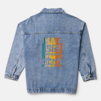 53rd Birthday 53 Years Awesome Since May 1969 Vint Denim Jacket