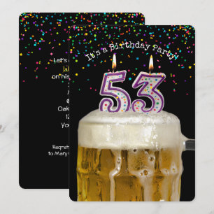 53rd Birthday Beer Party Invitation