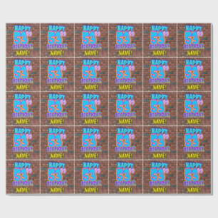 53rd Birthday: Fun, Urban Graffiti Inspired Look Wrapping Paper