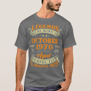 53rd Birthday Gift Legends Born In October 1970 53 T-Shirt