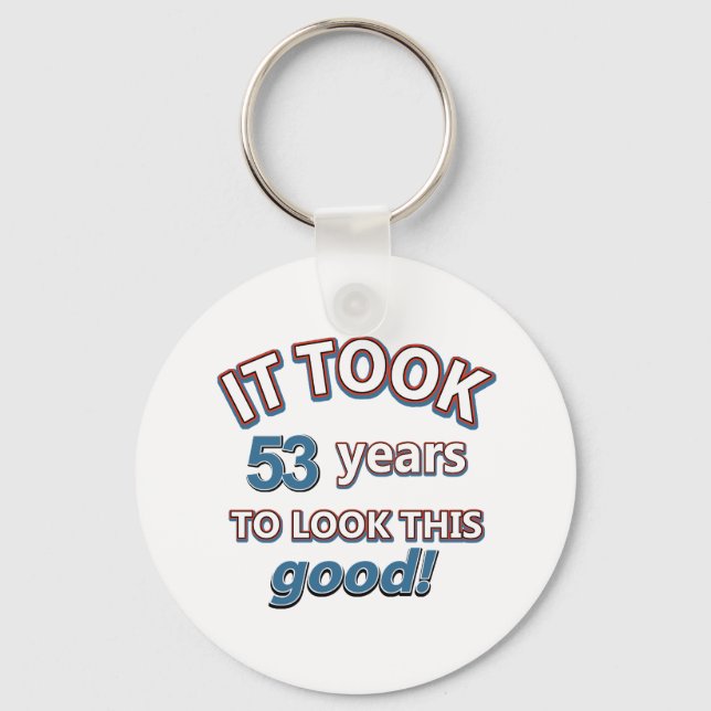 53rd year birthday designs key ring (Front)