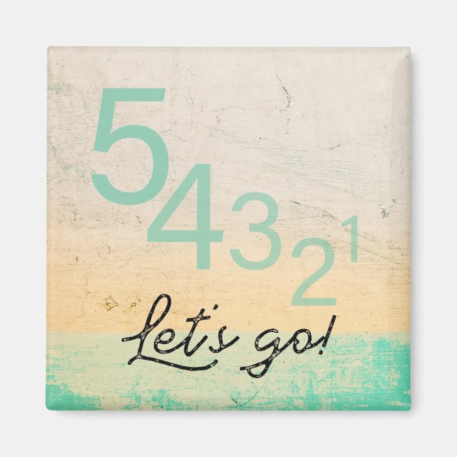 54321 Let's go! Motivational technique modern Note Magnet (Front)