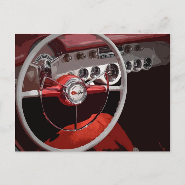 '54 Corvette Interior Postcard (Front)