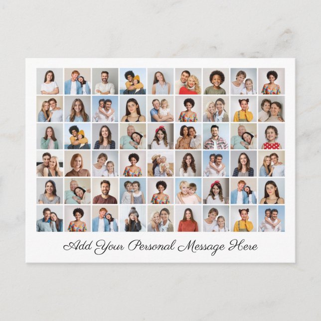 54 Photo Collage Add Your Own Greeting  Holiday Postcard (Front)