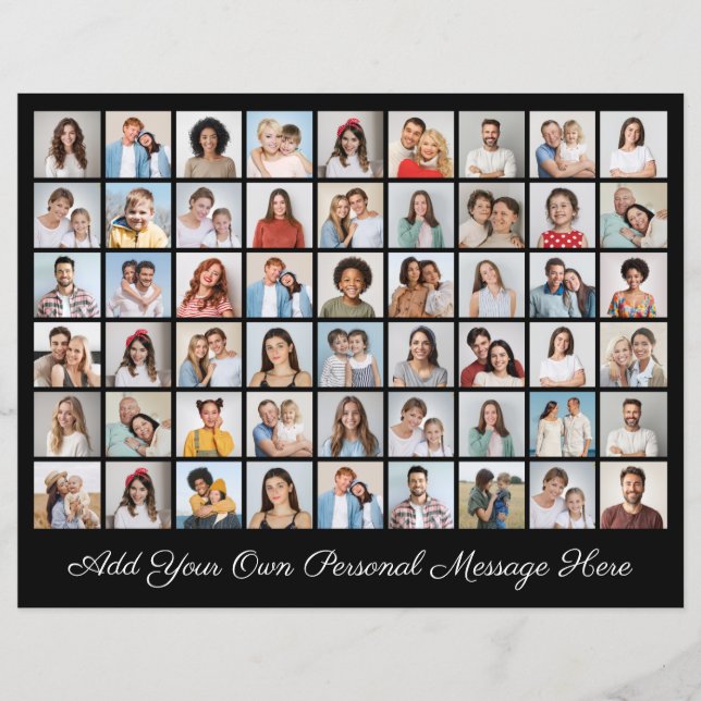 54 Photo Collage Add Your Own Greeting Large Card (Front)
