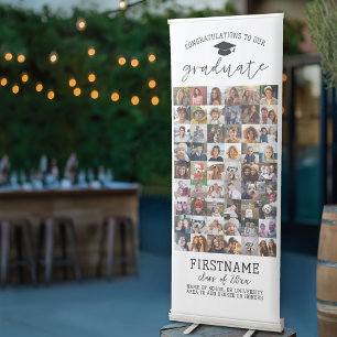 54 Photo - Graduation Modern Minimal White Retractable Banner