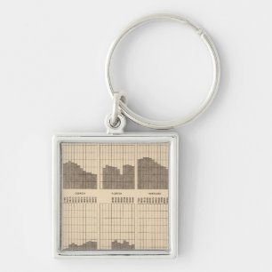 54 White, Negro population, states, ea census Key Ring