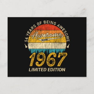 54 Year Old Bday 1967 Awesome Since 54th Birthday Postcard