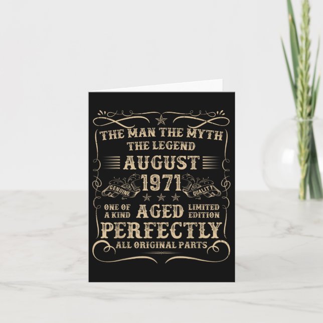 54 Year Old Birthday Gifts For Men August 1971 54t Card (Front)