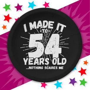 54 Year Old Sarcastic Meme Funny 54th Birthday Paper Plate