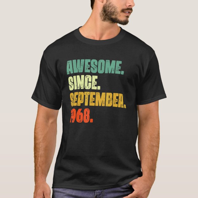 54 Years Old  Awesome Since September 1968 54th T-Shirt (Front)