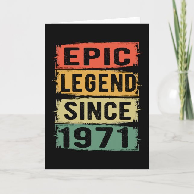 54 Years Old Bday 1971 Epic Legend 54th Birthday Card (Front)