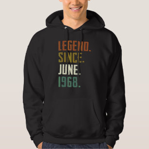 54 Years Old Legend Since June 1968 54th Birthday Hoodie