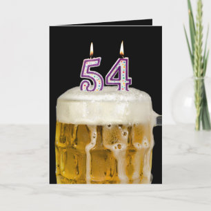54th Birthday Beer on black Card