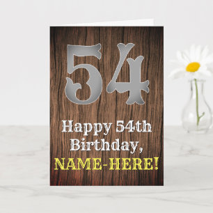 54th Birthday: Country Western Inspired Look, Name Card
