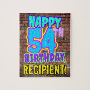 54th Birthday ~ Fun, Urban Graffiti Inspired Look Jigsaw Puzzle