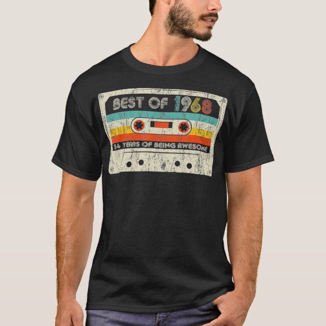 54th Birthday Gifts Best Of 1968 Cassette Tape Ret T-Shirt (Front)