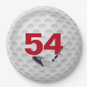 54th Birthday Golf Ball Design  Paper Plate