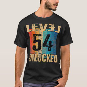 54th Birthday Level Unlocked Vintage Retro  T-Shirt