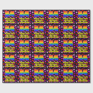54th Birthday: Loving Hearts Pattern, Rainbow # 54 Wrapping Paper