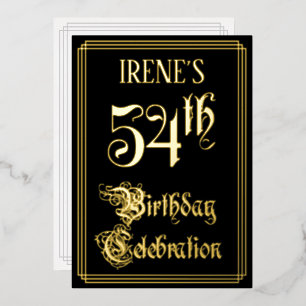 54th Birthday Party — Fancy Script & Custom Name