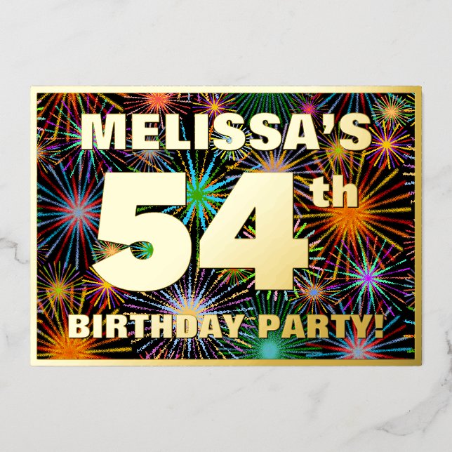 54th Birthday Party — Fun, Colourful Fireworks Loo (Front)