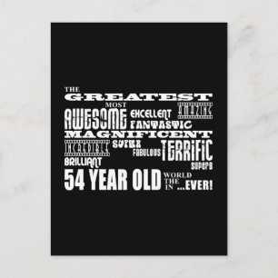 54th Birthday Party Greatest Fifty Four Year Old Invitation Postcard