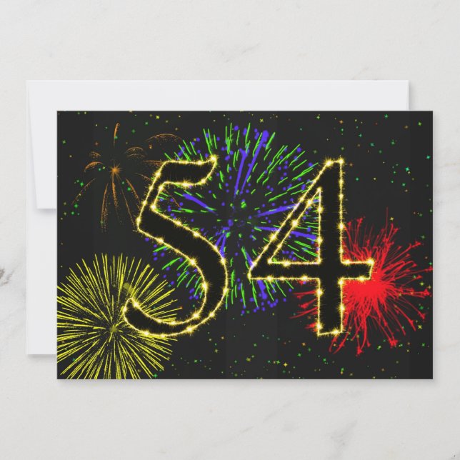 54th birthday party invitate invitation (Front)