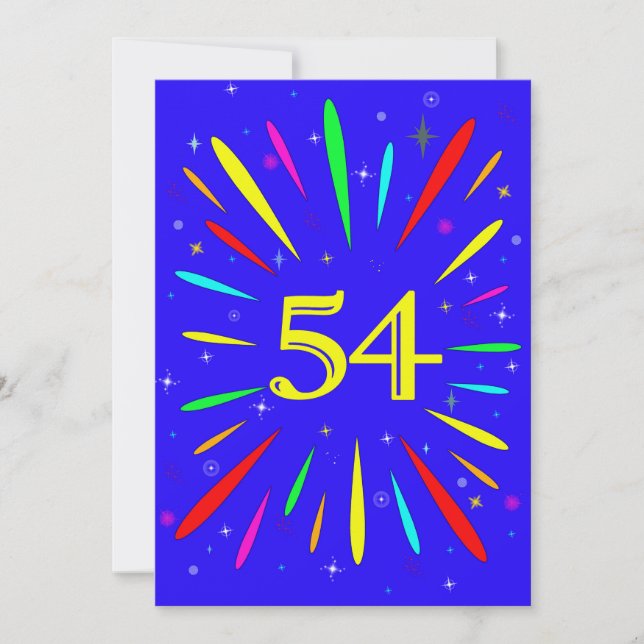 54th Birthday Party Invitation Explosion  (Front)