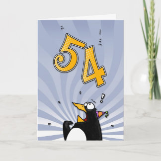 54th Birthday - Penguin Surprise Card
