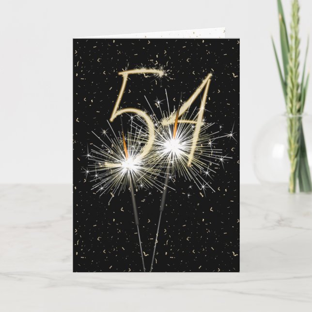 54th wedding anniversary sparklers card (Front)