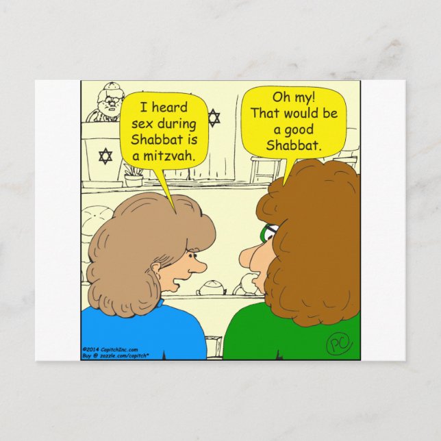 553 a good shabbat cartoon postcard (Front)