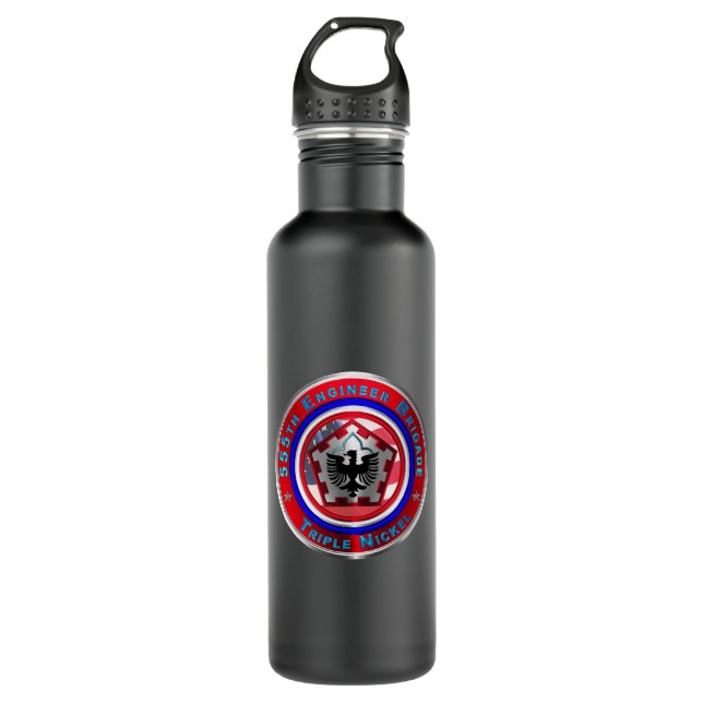 555th Engineer Brigade “Triple Nickel” 710 Ml Water Bottle (Front)