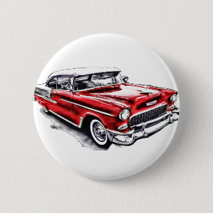 55 Chevy 6 Cm Round Badge