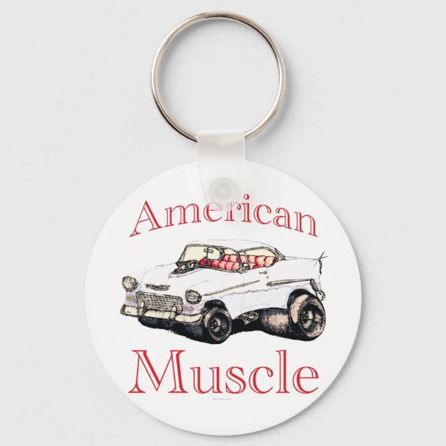 55 chevy American Muscle Key Ring (Front)