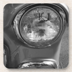 55 Chevy Headlight Grayscale Coaster