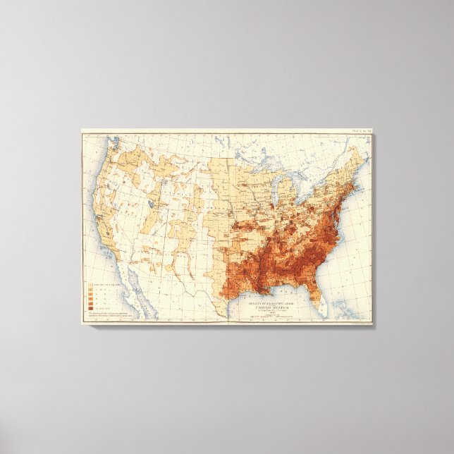 55 Density Negro population Canvas Print (Front)
