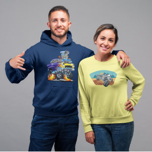 55 Funny Car Flaming Drag Track Beast  Hoodie