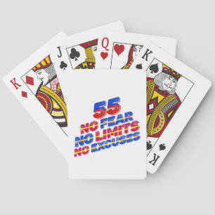 55 No Fear No Limits No Excuses Birthday Playing Cards